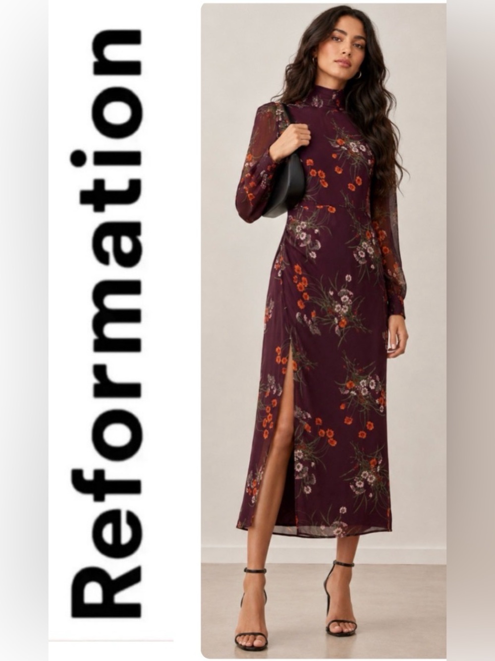 Reformation Aude Floral Midi Dress Emmeline Size 0 NWT